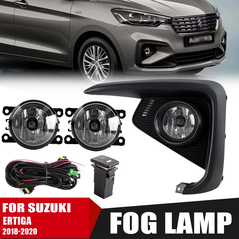 

DLAA Front Bumper Fog Lamp Upgrade Kit For Suzuki Ertiga 2018 2019 2020 Version Additional Foglight Set Switch + Wiring
