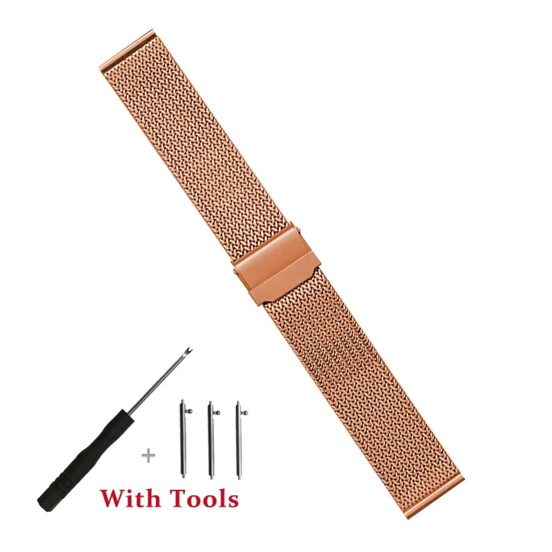 20 mm 22 mm Quick Release Edelstahl Milanese geflochtenes Uhrenarmband Ersatz für universelles wasserdichtes Uhrenarmband-Zubehör