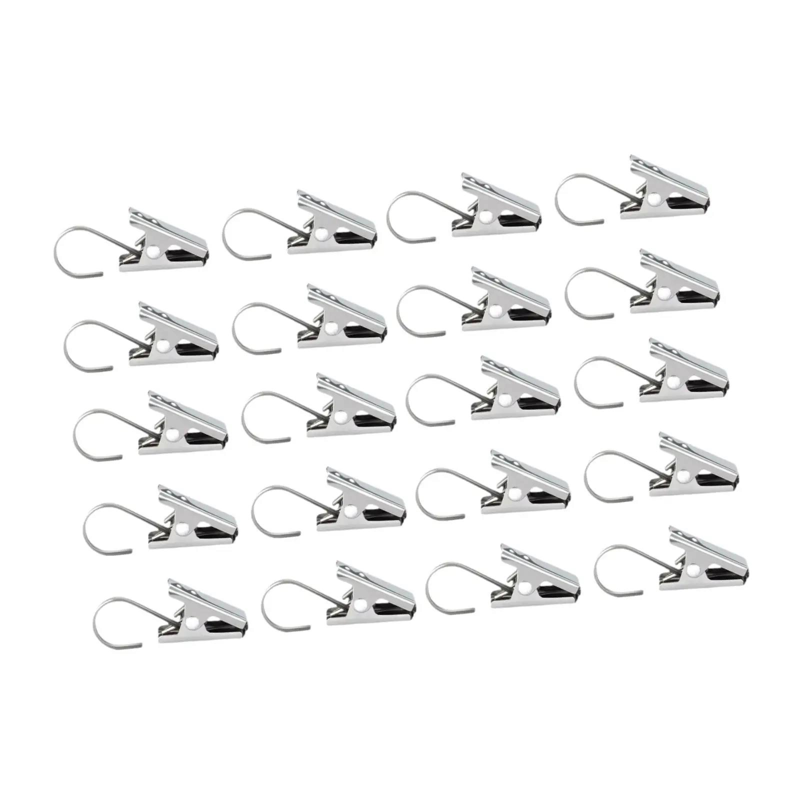 20x Shower Curtain Clips, Heavy Duty Photo Clips, Stainless Steel Hanging Clamp, Metal Hanging Hooks for Photo Display Bathroom
