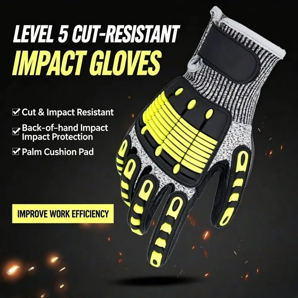 1 PAIR Level 5 Anti-cut Protection Working Gloves Outdoor Rescue Anti-vibration Anti-smashing Anti-collision Gloves