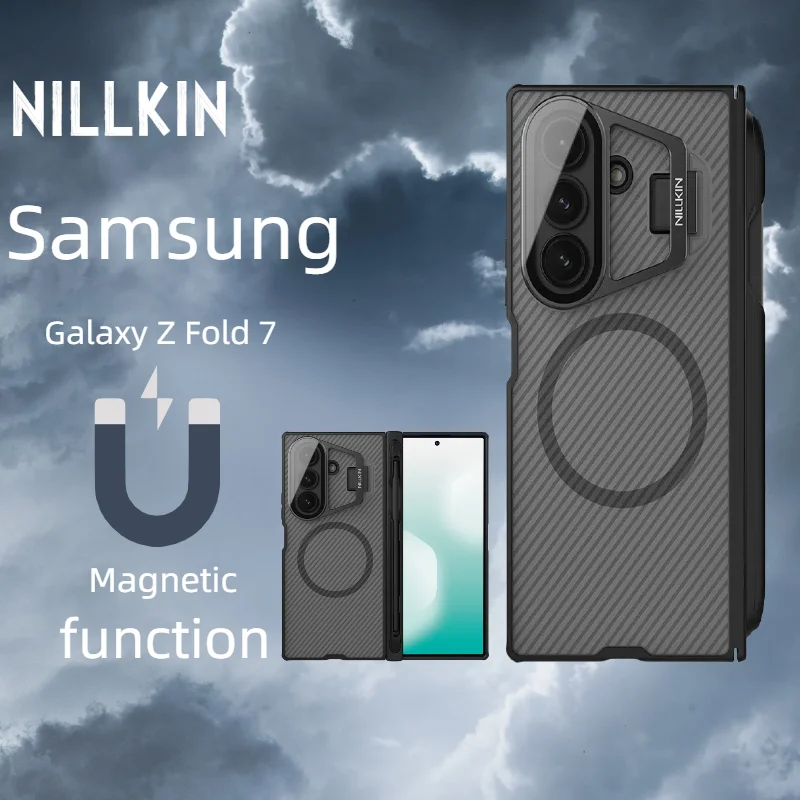 

Чехол Nillkin для Samsung Galaxy Z Fold 7 5G, магнитный чехол-подставка с S-Pen, прозрачный чехол-подставка для камеры, защитная крышка