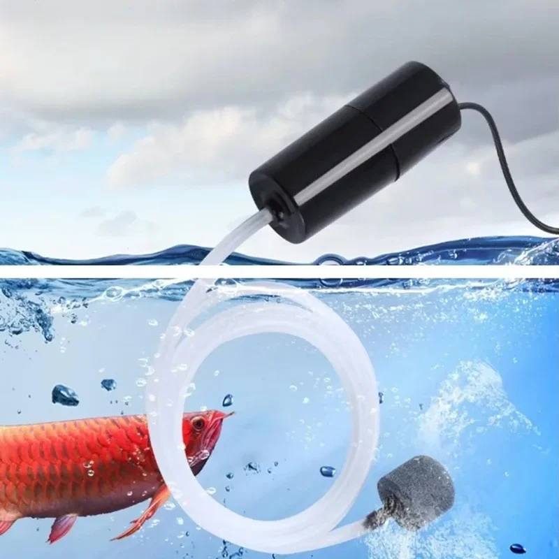 Portable USB Aquarium Air Pump:Mini Oxygenator for Fish Tanks and Aquatic Accessories