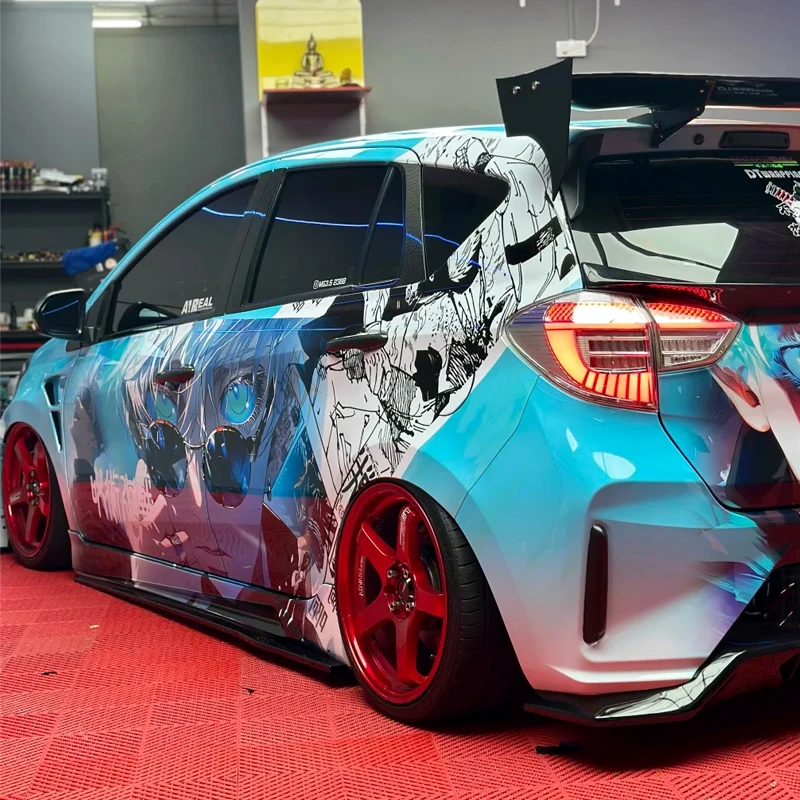 Custom Designs 1.52*20M Vehicle Full Vinyl Anime Itasha Printed Car Wrap Air Bubble Free Body Wrapping