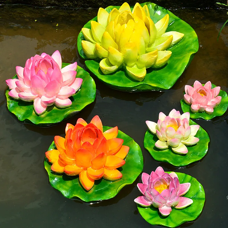 Floating Duck Resin Handicraft Decoration Flower Fishpond Water Fish Ornaments Outdoor Garden Figurines Crafts