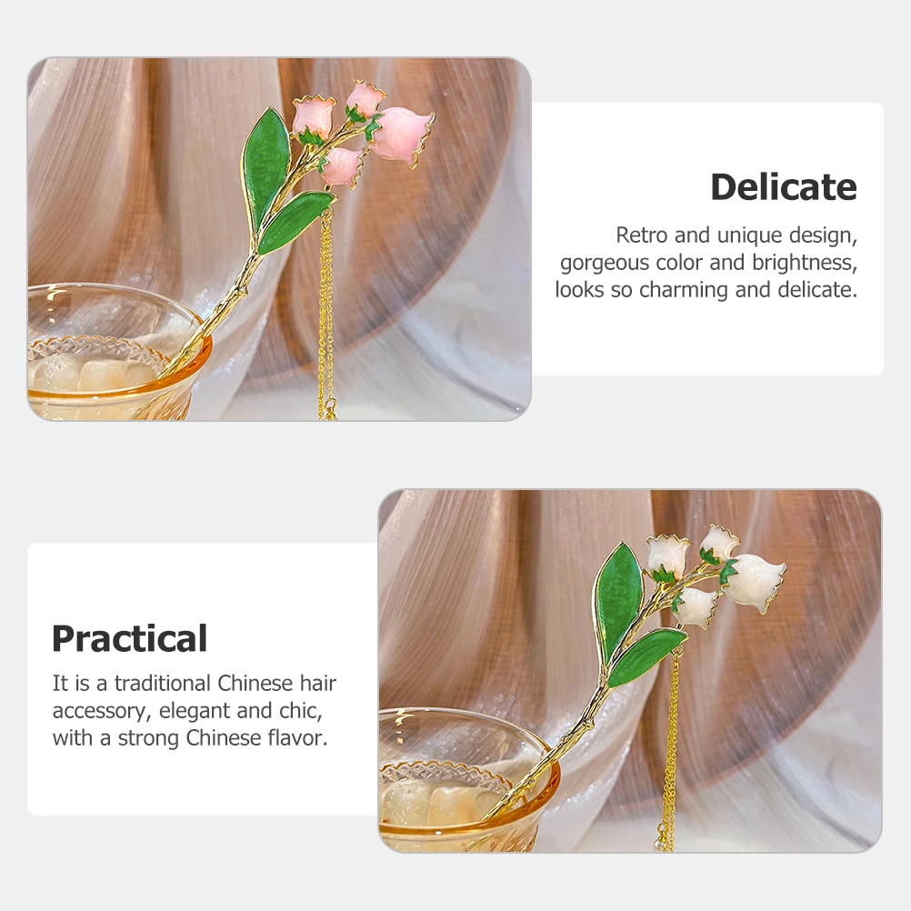 

2pcs Pearl Hairpin Traditional Chinese Style Retro Sticks Flower Tassel Alloy Accessories For Women Vintage Hair Chopsticks