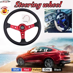 RASTP-14inch 350mm Universal Racing Drift Steering Wheel  Aluminum PU Car Sport Steering Wheels Car Accessories RS-STW020-TP