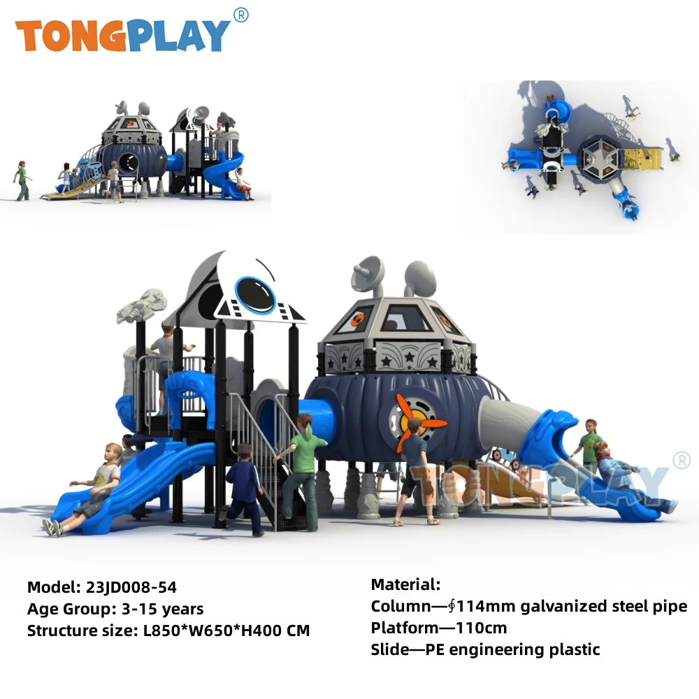 Tong play Factory Large Base Series materiale amichevole parco rampicante attrezzature per il divertimento per bambini scivolo per parco giochi all'aperto per bambini