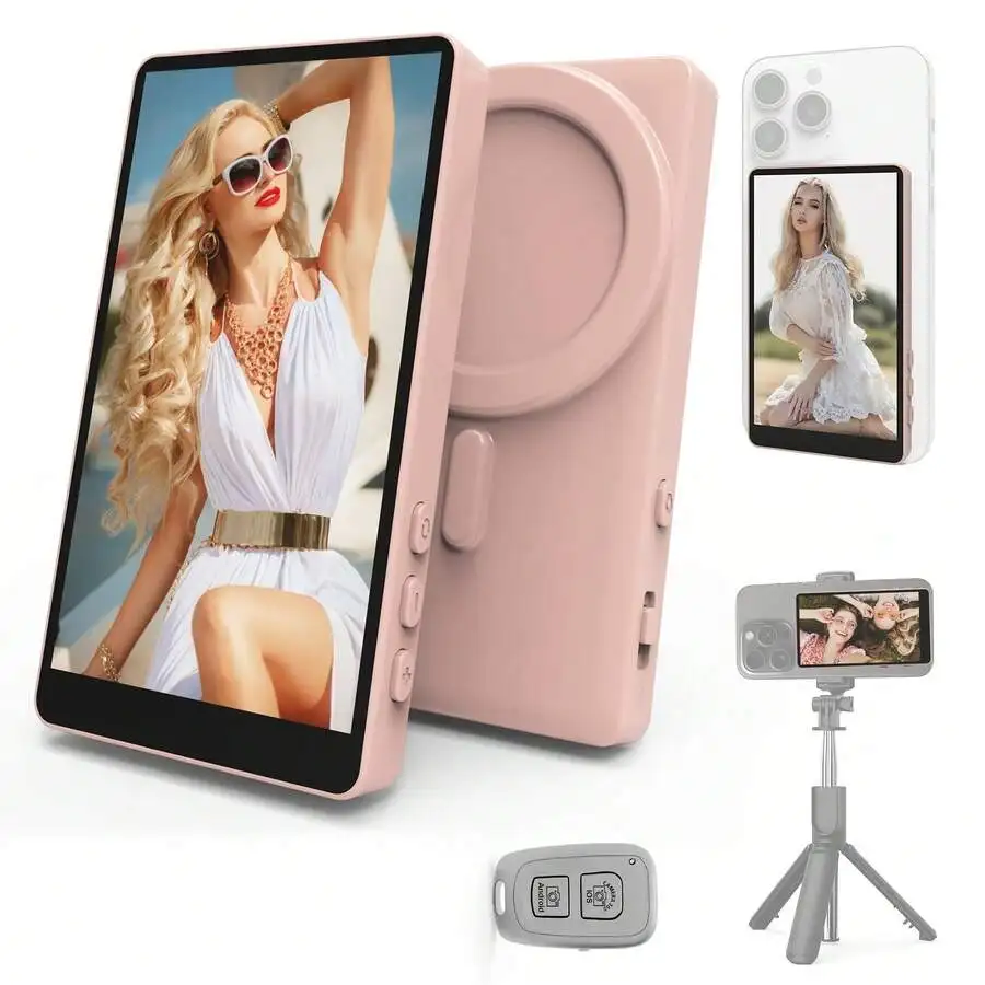 

Portable Selfie Monitor Screen With Remote Control For iPhone Android Vlogging 4K 1080P Wireless Mirroring