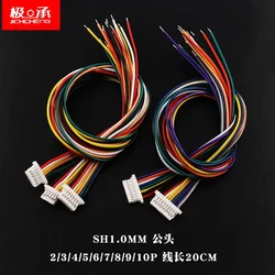 10PCS SH 1.0 Wire Cable Connector DIY SH1.0 JST 2/3/4/5/6/7/8/9/10 Pin Electronic Line Single Connect Terminal Plug 28AWG 20cm