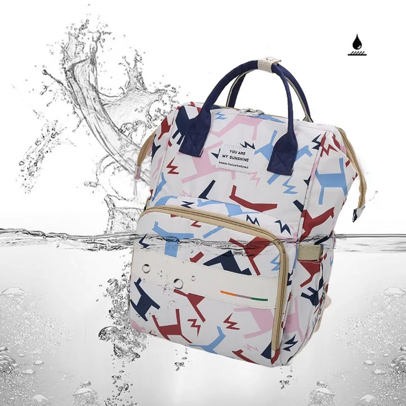 New Mommy Bag Double Shoulder Bags Women\'s Large Capacity Outdoor Mother Baby Bag Oxford Cloth Backpack Travel Backpacks Mochila