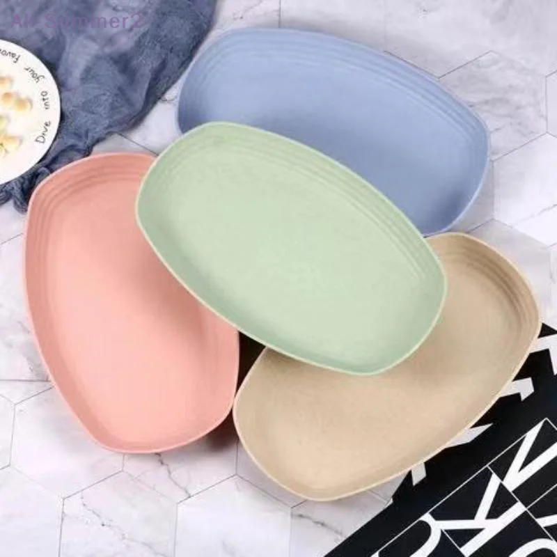 {MX} قش القمح البيضاوي طبق للوجبات الخفيفة صينية تخزين المواد الغذائية طبق الفاكهة البيتزا الغربية الإفطار أدوات المائدة صينية تقديم العشاء #2