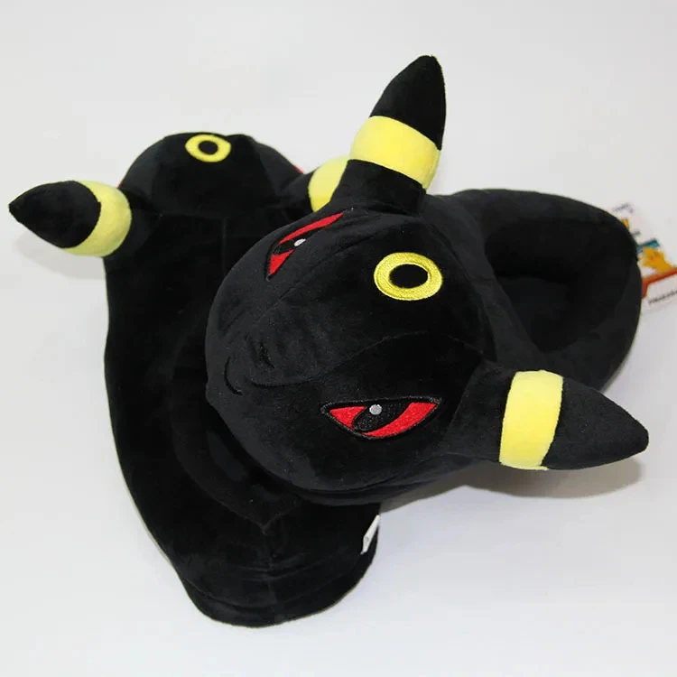 Winter Anime Pokemon Pikachu Eevee Umbreon Doll Kawaii Stuffed Plush Soft Toy Adult Children Warm Slippers Home Indoor Shoes