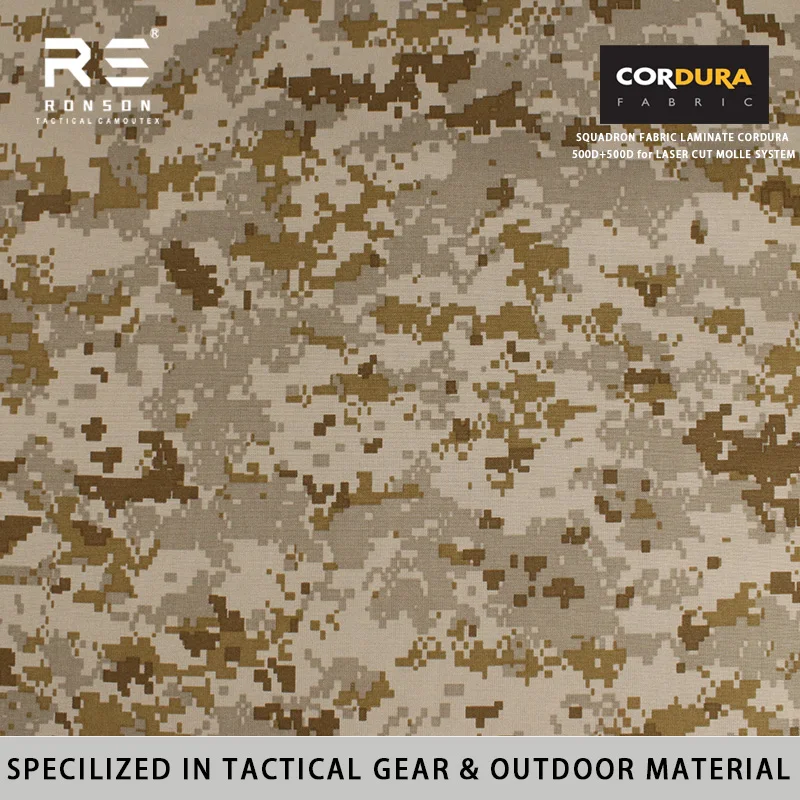 US AOR1 Digital Desert Camouflage 500D Both Sides Laminated Nylon Cordura Squadron Fabric Tactical Vest Laser Cut Molle System