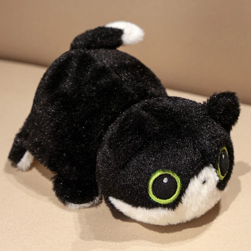 30 cm Flip Kat Pluche Kussen Grote Ogen Cartoon Dier Liggende Pop Oranje Wit Siamese Grijs Zwart Omgekeerd Plushie Gift