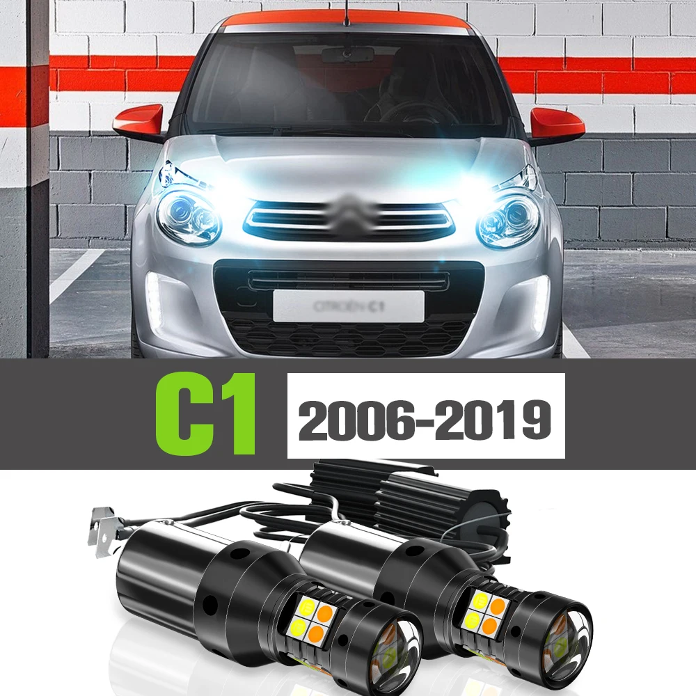 

2x LED Dual Mode Turn Signal+Daytime Running Light DRL Accessories Lamp For Citroen C1 2006-2019 2012 2013 2014 2015 2016 2017