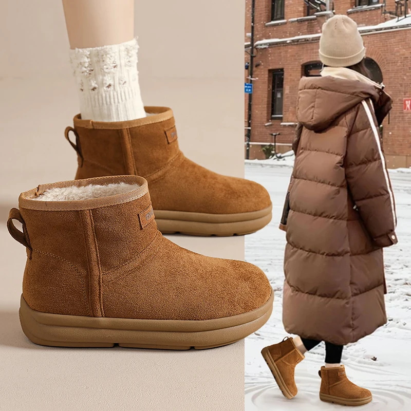 Women's Winter Boots 2026 Women Snow Boots Cold-proof Warm Mid-calf Pink Space Boots Slip-resistant Cotton Woman Winter Shoes