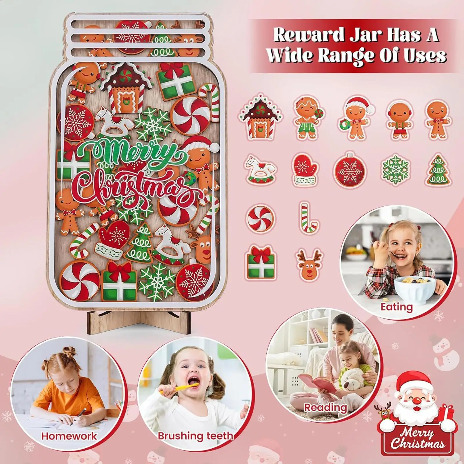 

Баночка с наградами для классной комнаты, Рождественское поведение, домашний декор, усиление оленя, система банок с наградами для студентов, малышей, домашней школы, дошкольников