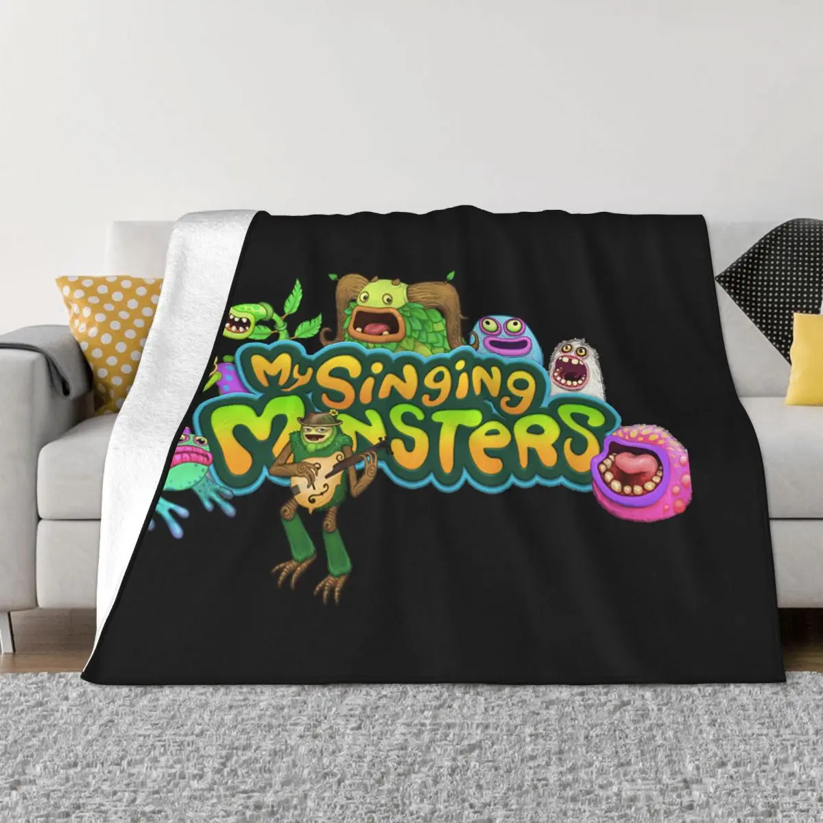 My Singing Monsters Game Cartoon Blanket Plush Funny Soft Throw Blankets for Coverlet Winter