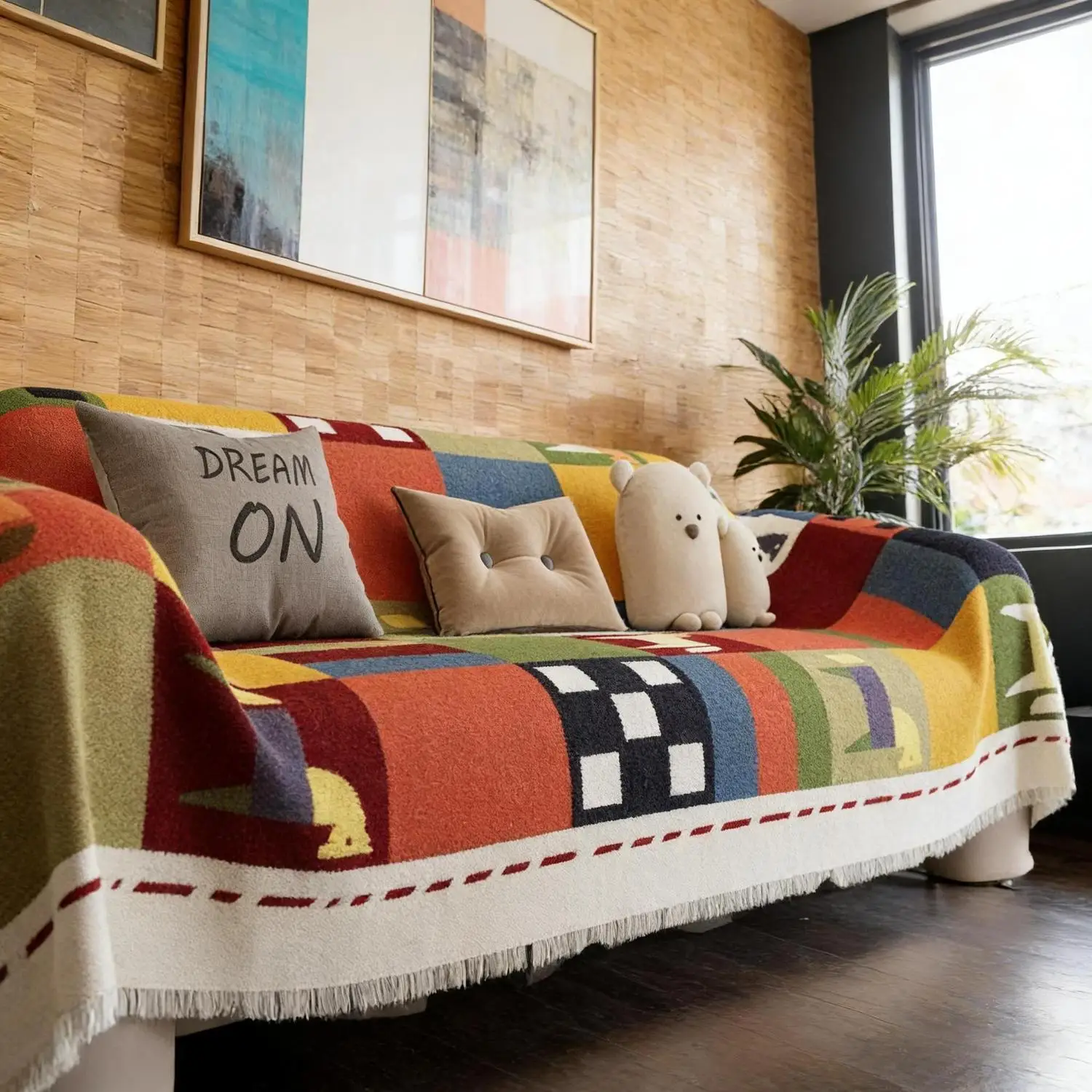 One Piece Sofa Cover Full Cover Dust Proof Slipcover Non Slip Sofa Pad Four Seasons Universal Cat Scratch Resistant