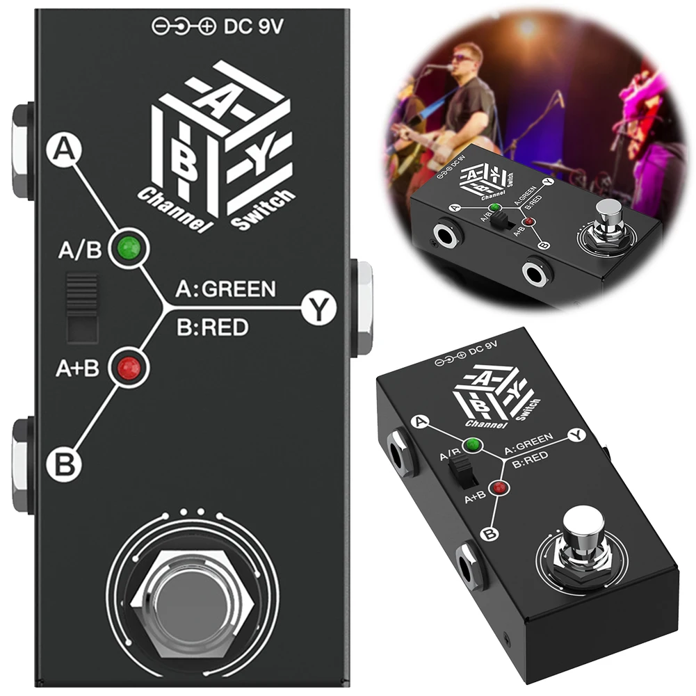 

ABY Box Line Selector Metal Casing ABY Line Guitar Effect Pedal Anti-slip True Bypass Guitar Bass Pedal for Electric Guitar Bass