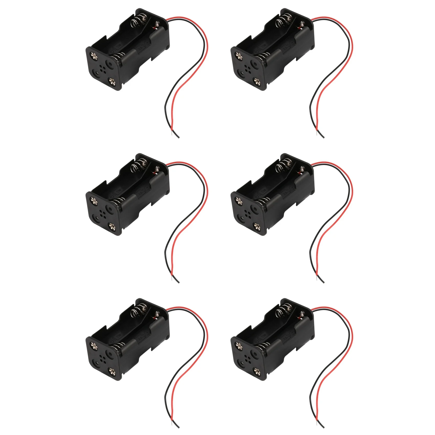 JABS-6X Black Tow Layers 4 X 1.5V AA Batteries Battery Holder Case Box W Wire Leads