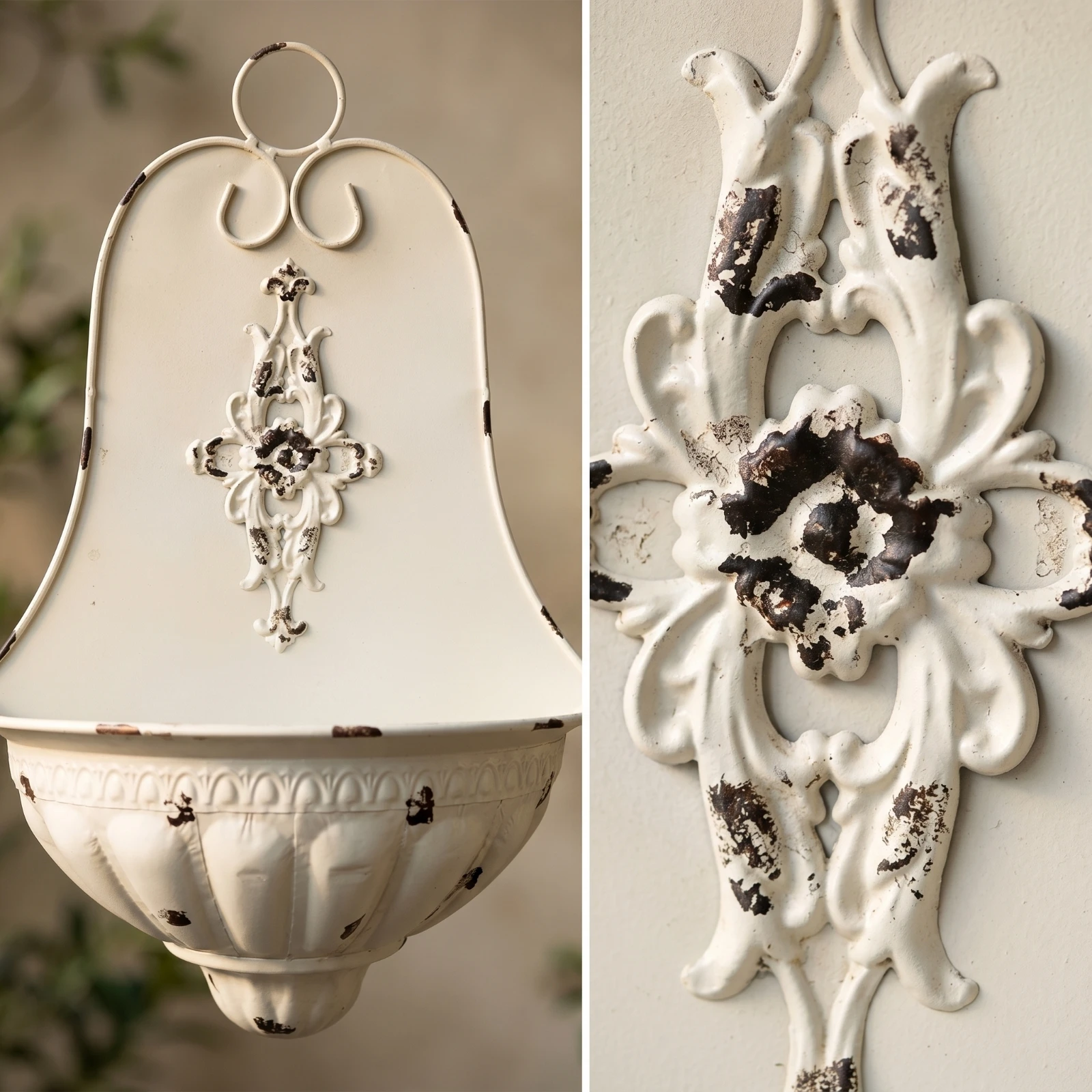 Half-Round Wall Planter Vintage-Inspired French-Style Wall Planter Decorative Distressed for Gardeners, Garden, Patio