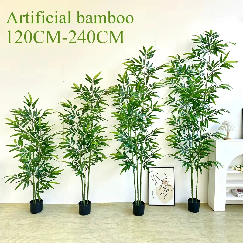 Artificial Green Bamboo Fadeless Disassembling Bamboo 1.2 M To 2.4 M False Plant Indoor and Outdoor Courtyard Decoration - Detail 1