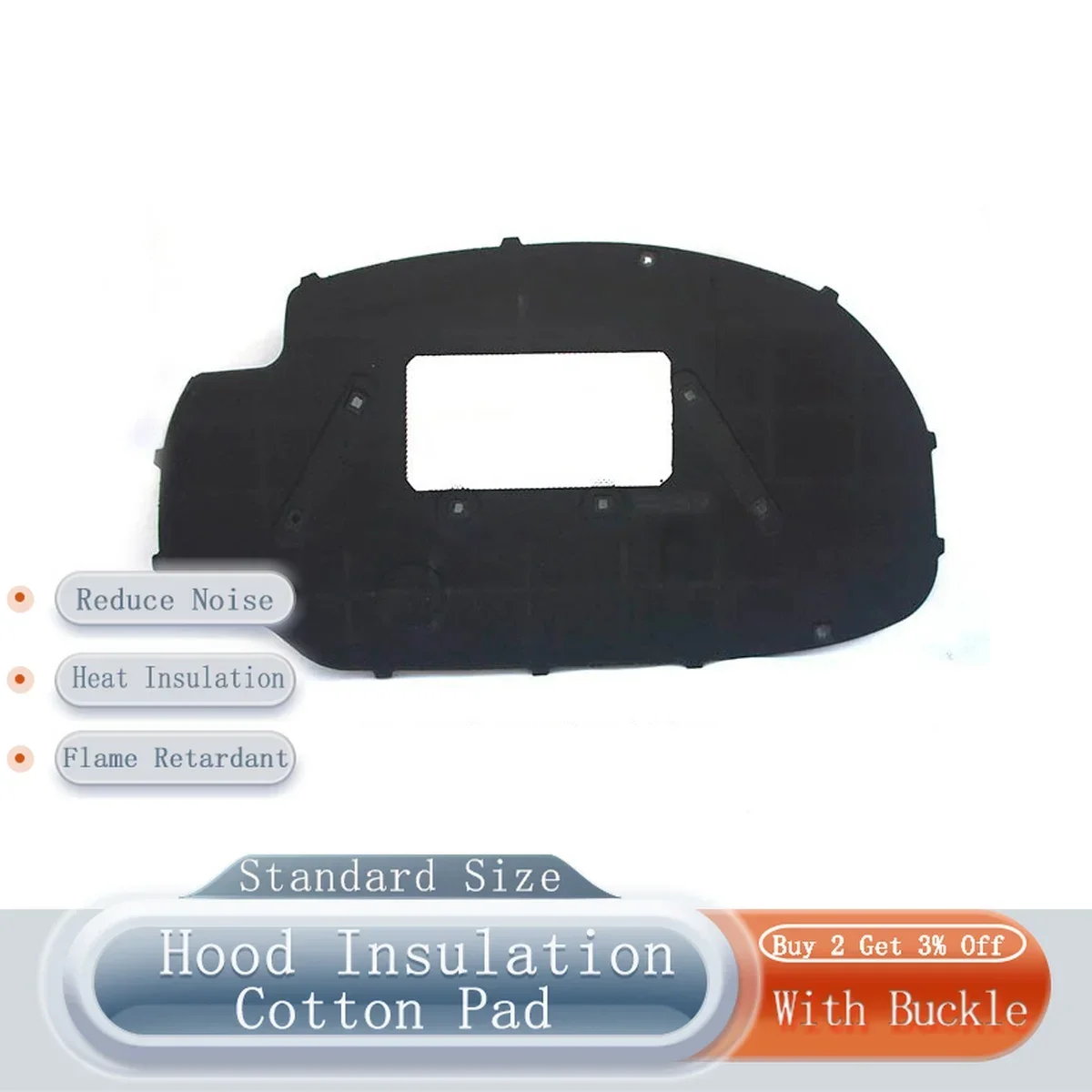 

Car Engine Hood Sound Heat Fire Insulation Cotton Pad Soundproof Mat Cover Foam for Volkswagen VW Golf 5/Jetta 2006-2011