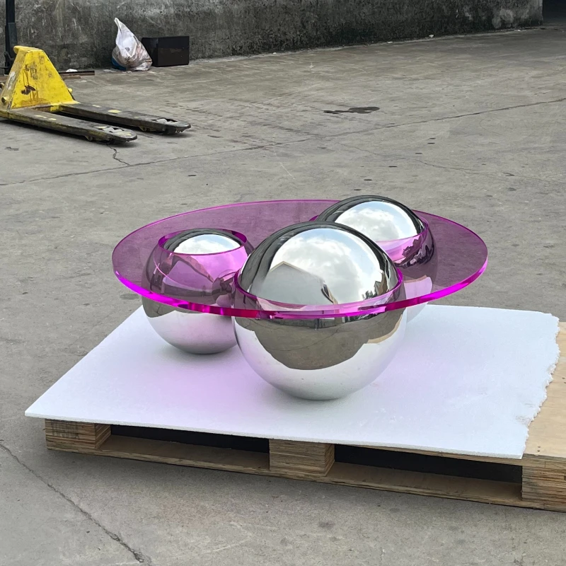 

Custom acrylic stainless steel coffee table home hotel living room bedroom luxury furniture desk coffee