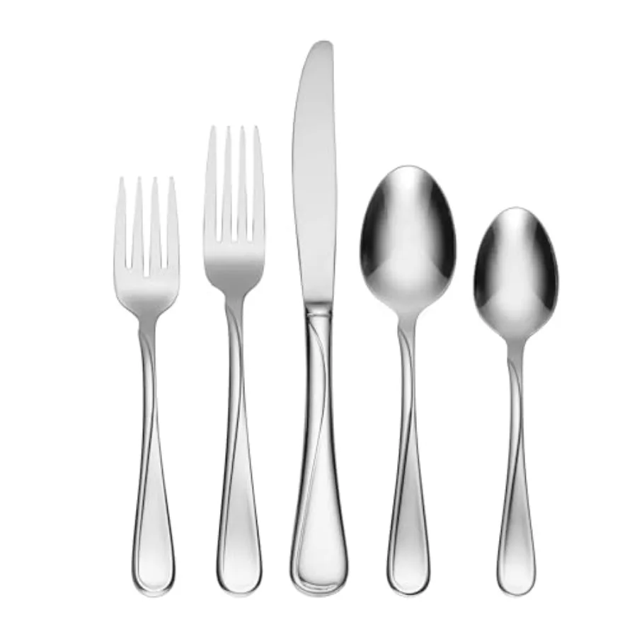 

Silverware Set For 8 Flight 45-Piece Everyday Flatware Set with Serving Utensils Service For 8 18/0 Stainless Steel Dishwasher