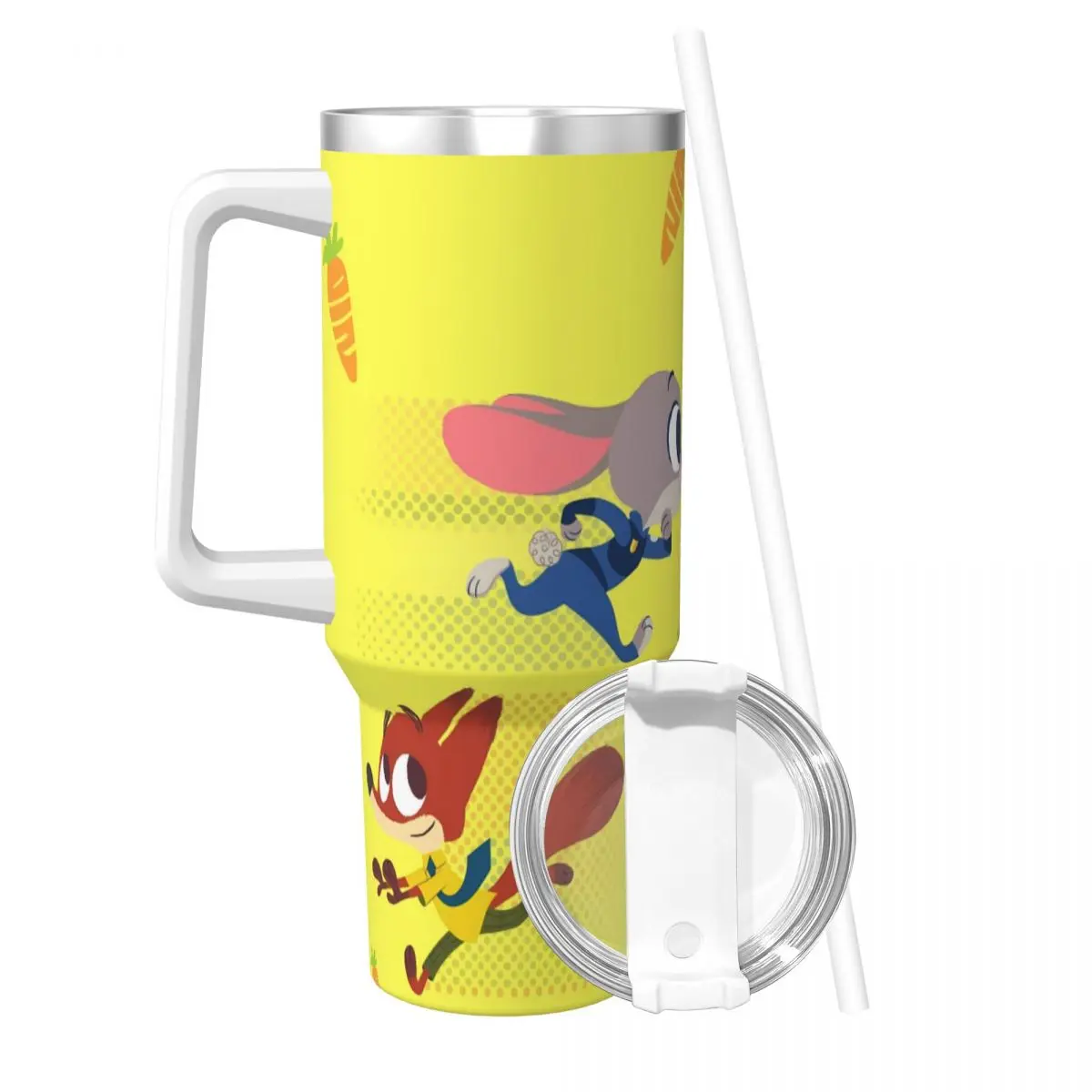 Zootopia Judy And Nick Stainless Steel Tumbler Beach Mugs Cup Large Capacity Thermal Cups Heat Preservation Drinks Water Bottle