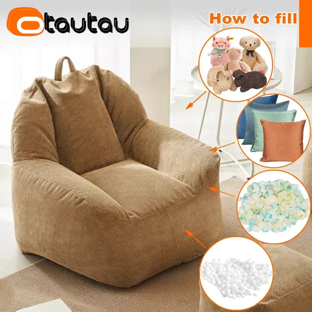 OTAUTAU 2-seat Cotton Waffle Bean Bag Cover SF394【No Filler Inside! You Need To Buy Filler By Yourself !】 view 5