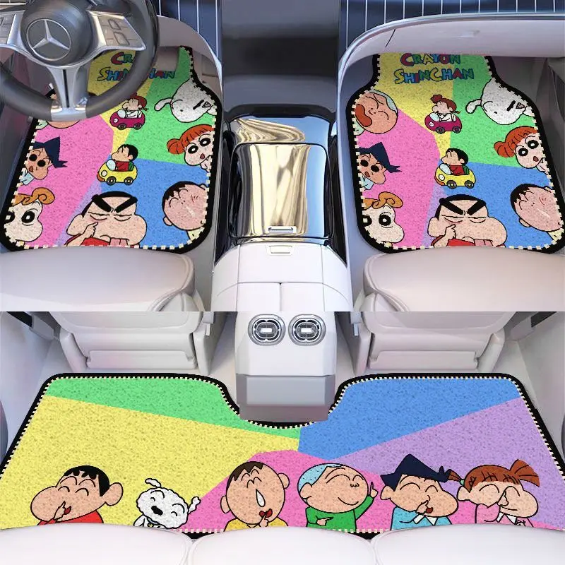 Crayon Shin Chan Car Foor Mat Cartoon Car Carpet Style Dirt Resistant Antiskid Car Protection Pad Universal Foot Pad Accessories