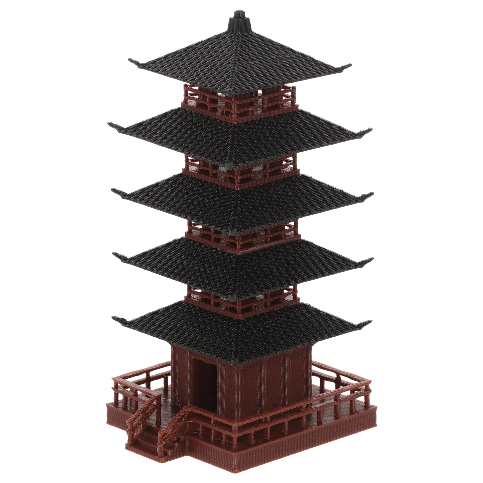 Ancient Pagoda Ornaments Terrarium Retro Tower Decor Models Home Plastic Desktop Figurine