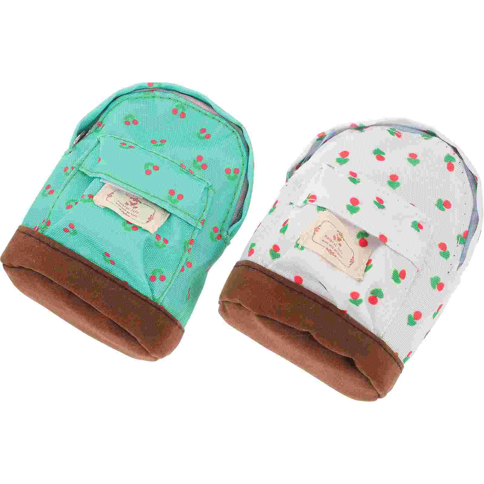 

2 Pcs Bag Accessories Mini Backpack House Ornament Schoolbag Cloth Creative