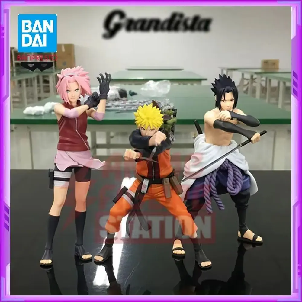 

Original BANDAI Banpresto Grandista NARUTO Uzumaki Naruto Uchiha Sasuke Haruno Sakura PVC Anime Figures Action Figure Model Toys