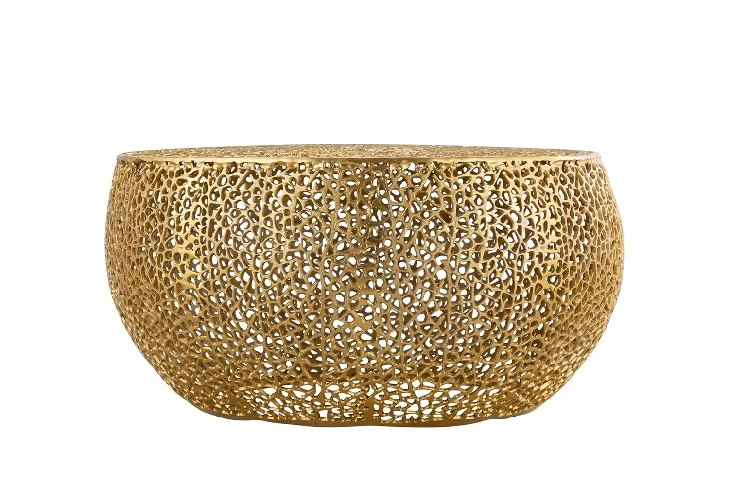 

Modern Contemporary Round 32" Coffee Table, Solid Aluminum Intrigued Design, Drum Shaped Mesh Cocktail Table,, Customized