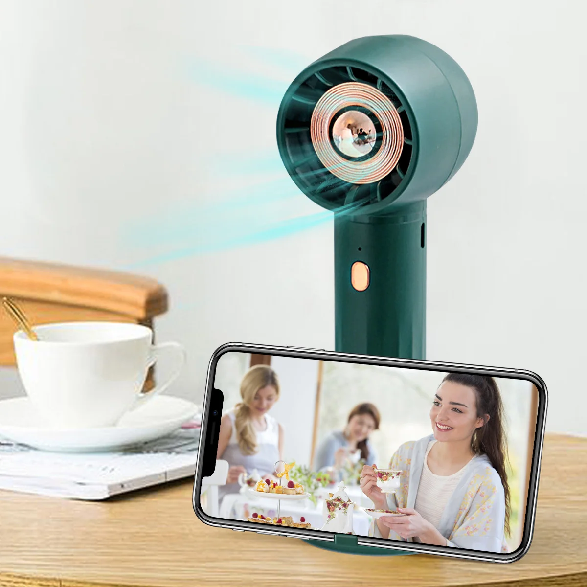 Portable Mini Handheld Fan USB Rechargeable Personal Fan Safe Fan with 3 Adjustable Speeds Electric Cooling Fan Desktop 2023