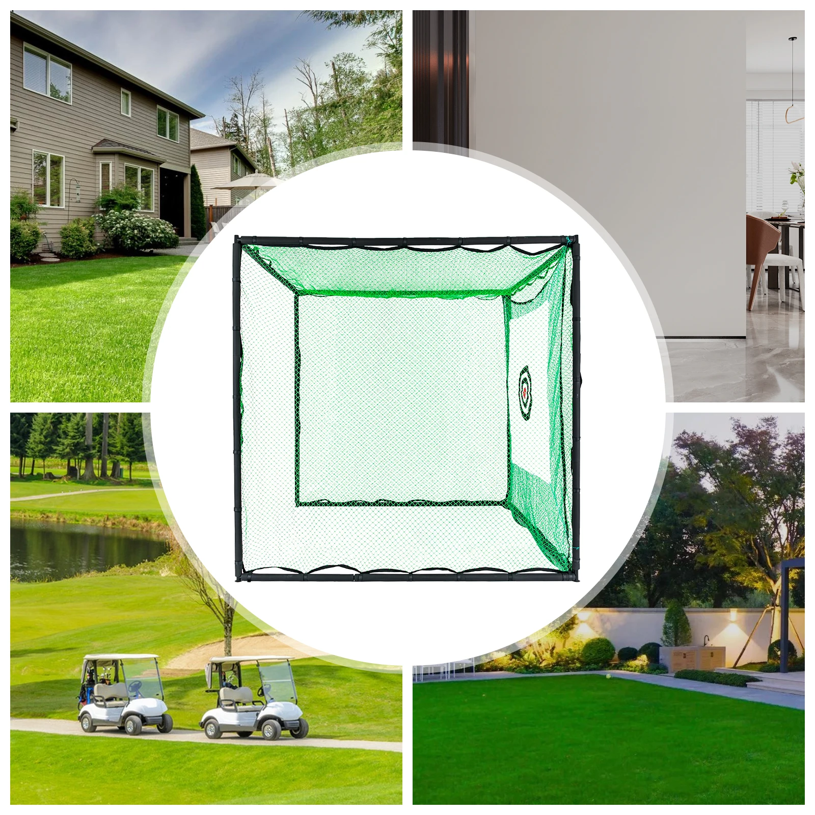 Golf Practice Net, Golf Strike Cage, 8.2ft x 8.2ft x 8.2ft, Durable Canvas, Polyethylene, and Iron, Easy Installation, Perfect