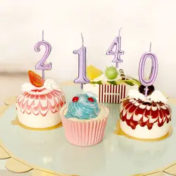 1 PC Number Candles Rose Gold Sliver Cupcake Decorations Creative Wax Craft Birthday Party Supplies