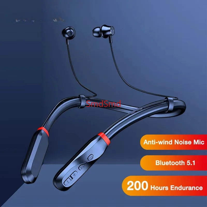 200 Hour Playback Bluetooth Headphone Bass Wireless Headphones Neckband Earphone with Mic Sport Music Headset Stereo