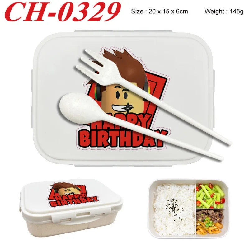 Roblox bento lancheira dos desenhos animados jogo figura impressa lancheira crianças meninos recipientes de armazenamento de alimentos crianças presentes de aniversário