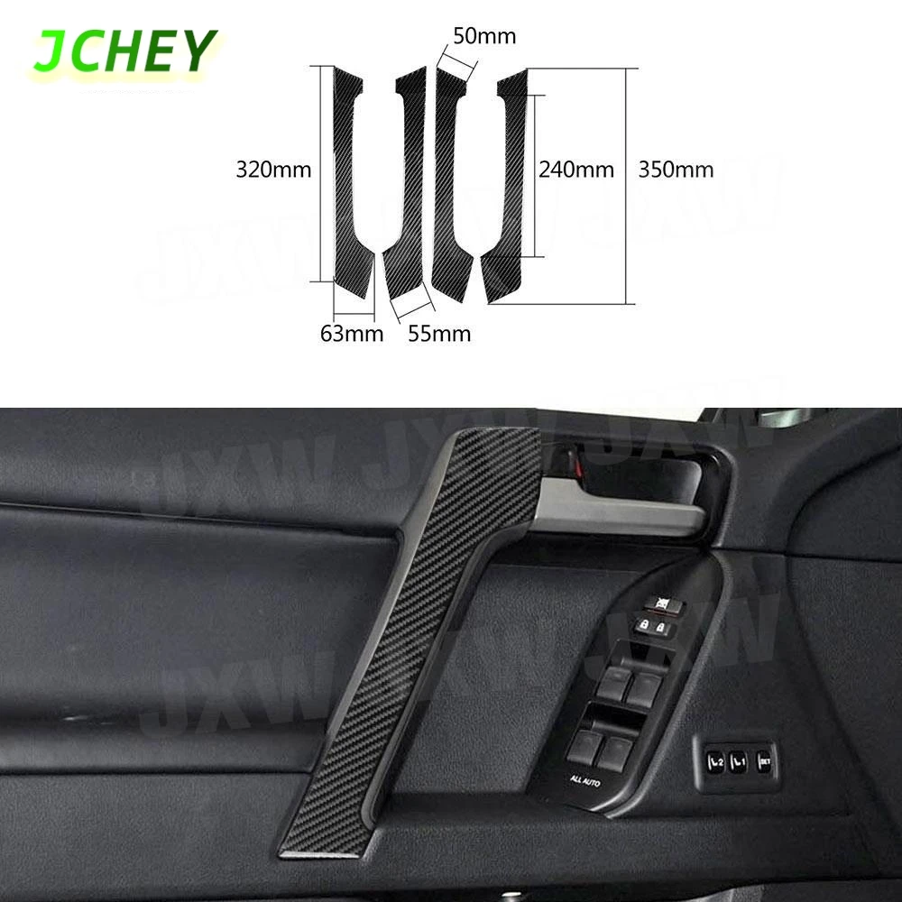 

JCHEY Carbon Fiber Inner Door Handle Arm Trim Frame Decorative Cover Stickers For Toyota Land Cruiser Prado 2010-2018
