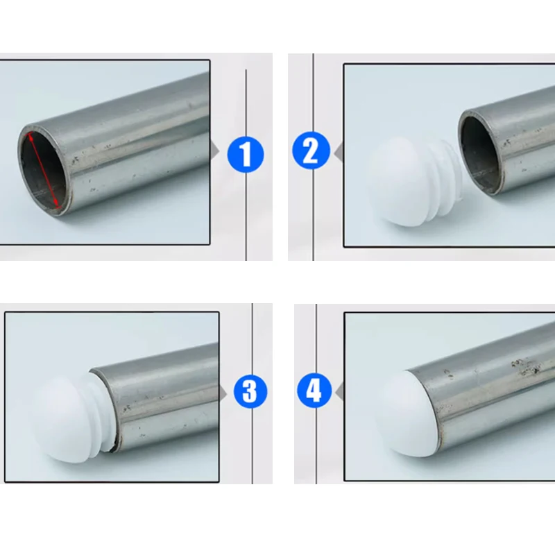 13~40mm Black/White Round Steel Pipe Plug Blanking End Caps Furniture Table Foot Dust Cover Half Screw Inserts Plugs image 3
