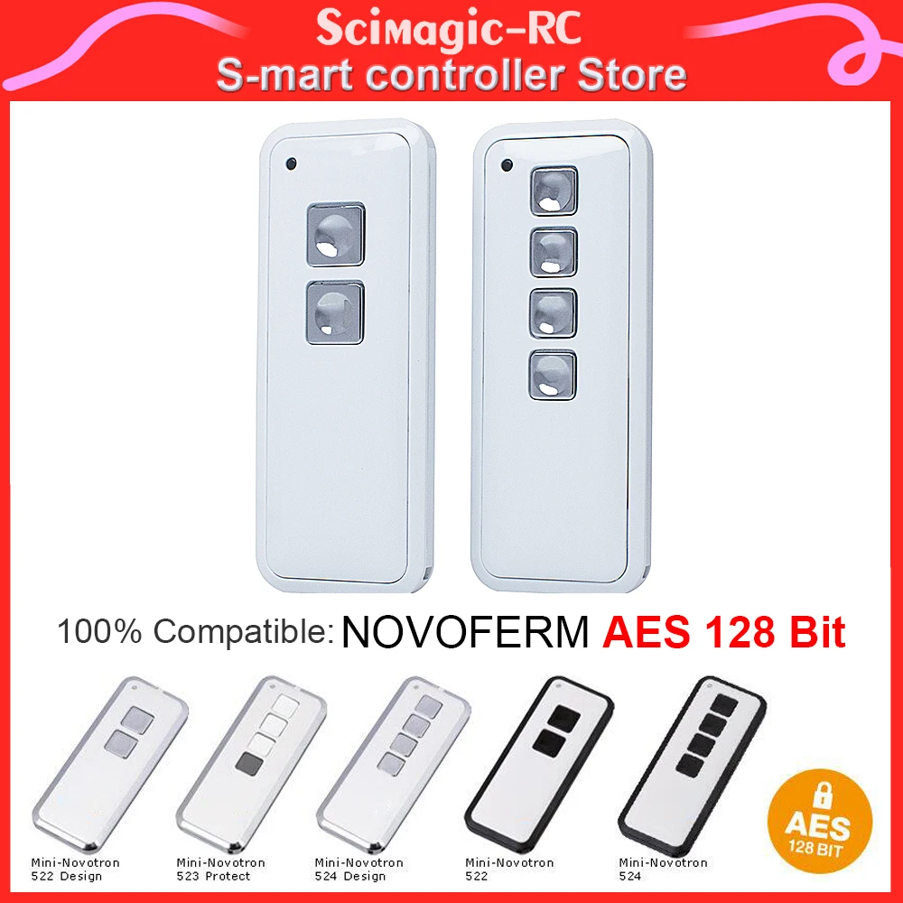 1-20pcs NOVOFERM AES 128 BIT Rolling Code Garage Remote Control for NOVOFERM Novotron 522 / 524 433.92mhz Gate Door Transmitter