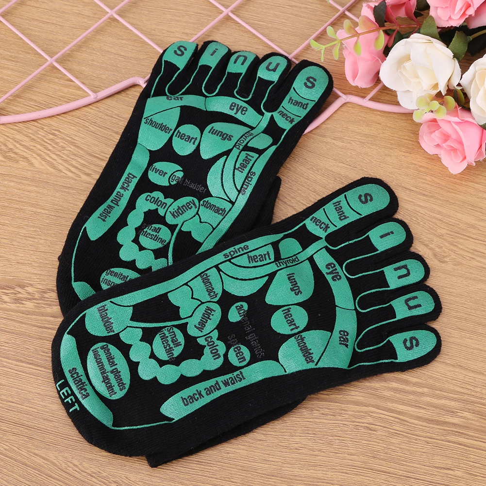 

Five Fingers Acupoints Illustration Socks Breathable Acupoint Tools Socks Reusable Comfortable Accurate Resolution for Foot Care