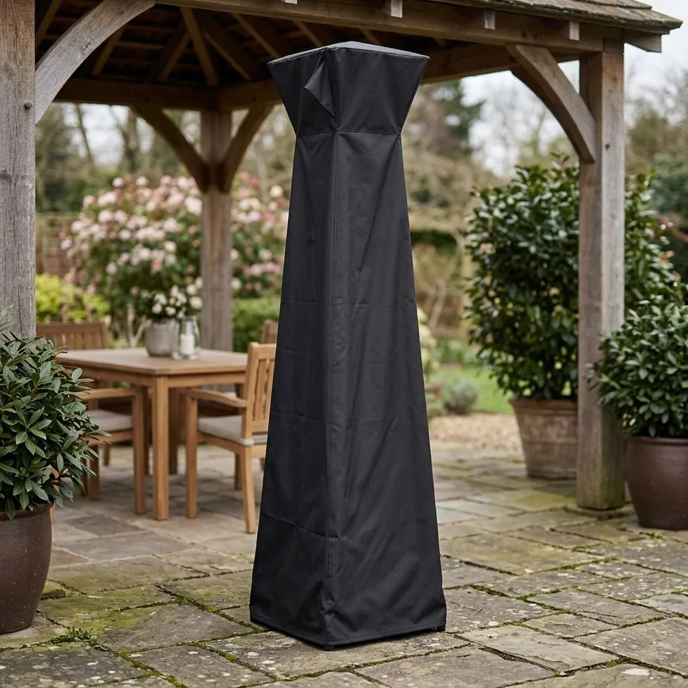 1pcs Black PVC Weatherproof Dust Rain Cover For 221x53x53cm Tower Shaped Quadrilateral Glass Tube Outdoor Heater Protective Case