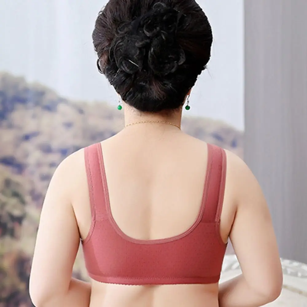 ملابس داخلية مريحة مطبوعة بالزهور حمالات صدر مريحة تسمح بمرور الهواء للنساء الأكبر سنا وأشرطة كتف واسعة مقاس كبير حمالة صدر بدون أكمام