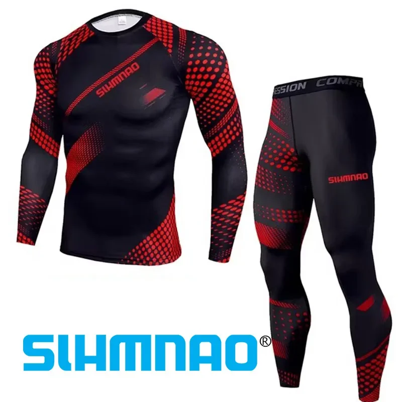 

2025 Cycling suit set, sunscreen, mosquito proof, quick drying fishing shirt, men's tight fitting fitness training suit