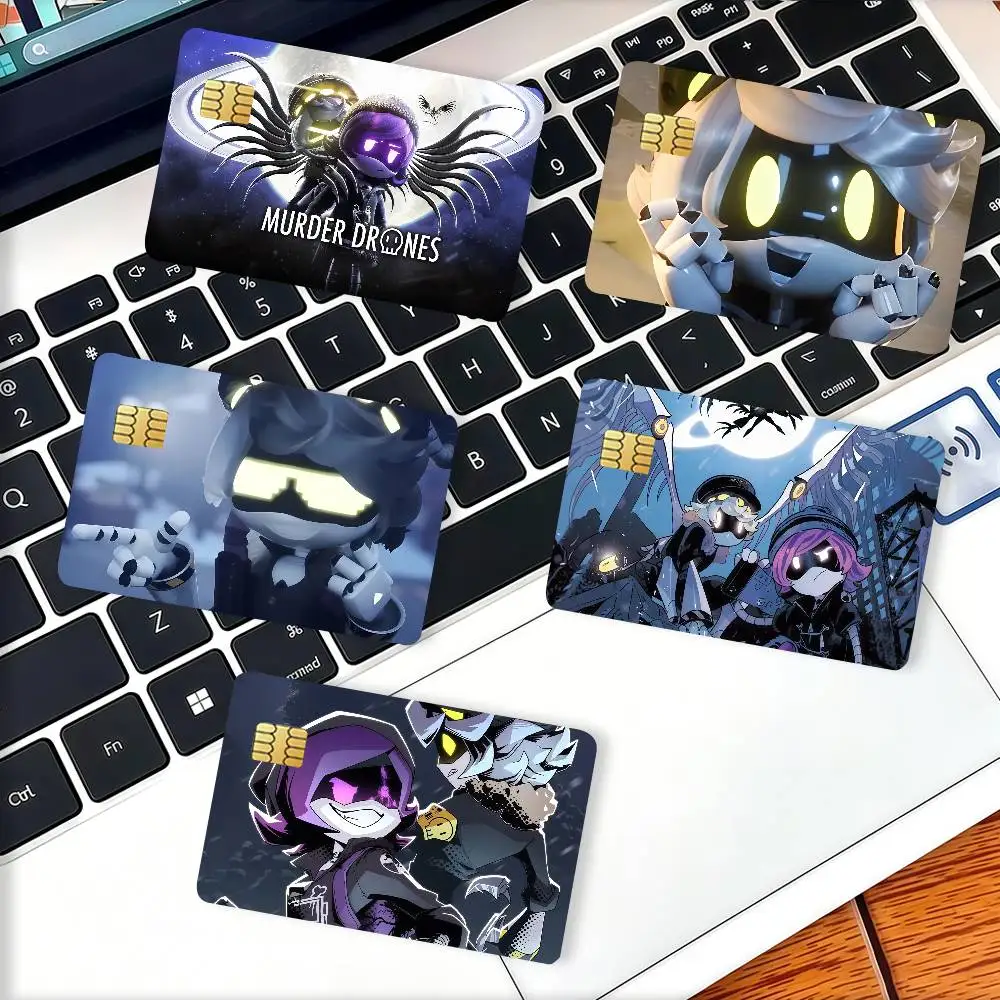 Horror game M-Murder D-Drones Credit Card Decorative Card Stickers Suitable For Bank Cards Metro Transit Anti-scratch Gift 4PCS